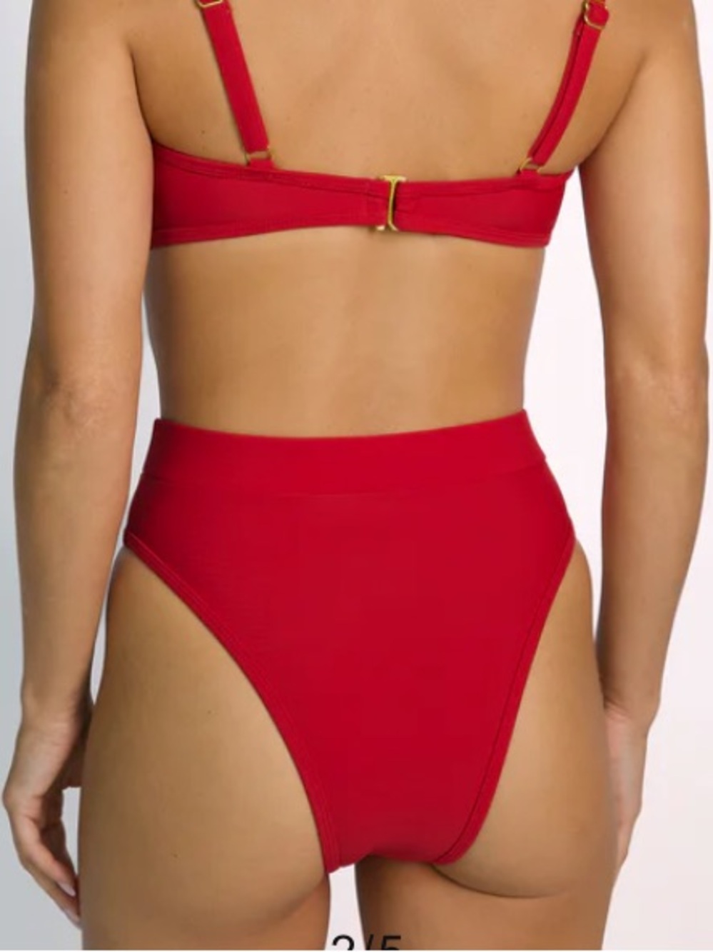 NWT 93 Play Street Chloe High Rise Cheeky Bikini Bottom Scarlet Red